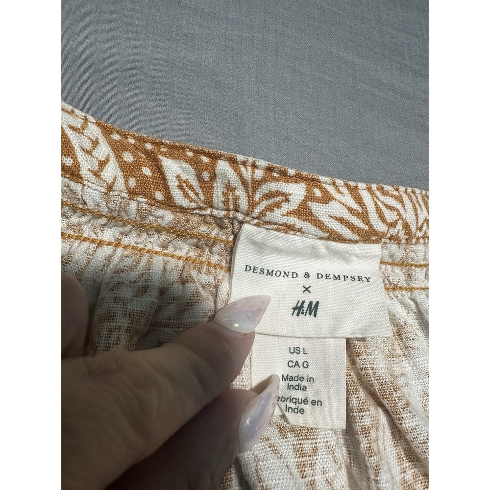 Desmond Dempsey X H&M Kaftan Dress L Midi Tropical Button Up L - Picture 5 of 7